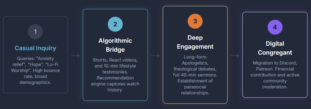 Christianity and YouTube: A Comprehensive Socio-Economic and Algorithmic Analysis 4 The Digital Congregant Conversion Process